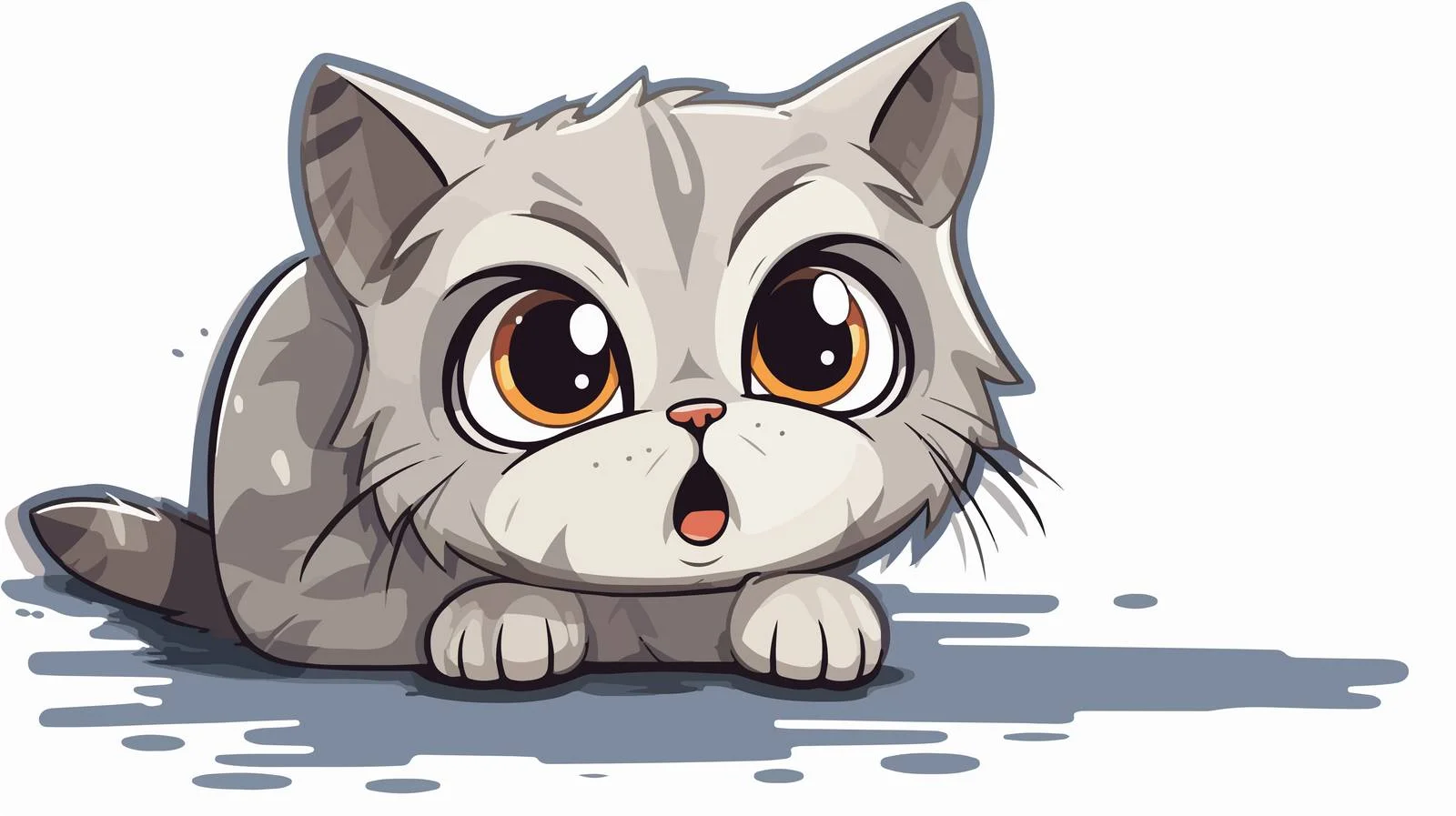 Distressed Nervous Cat Sticker — free download from Dotvec