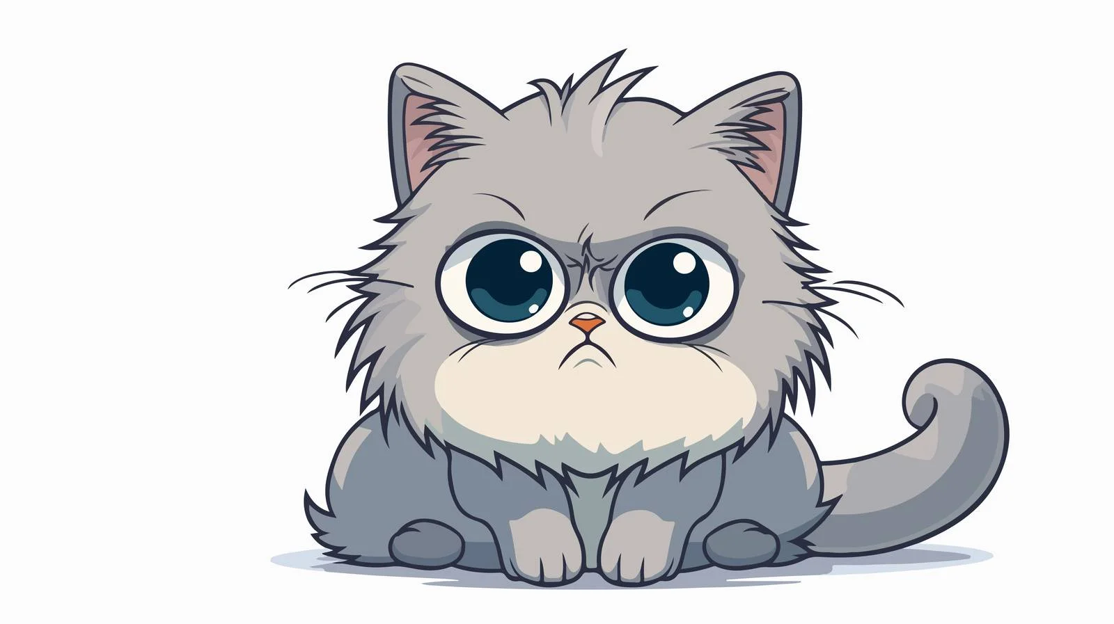 Distressed Cartoon Nervous Cat Sticker — free download from Dotvec