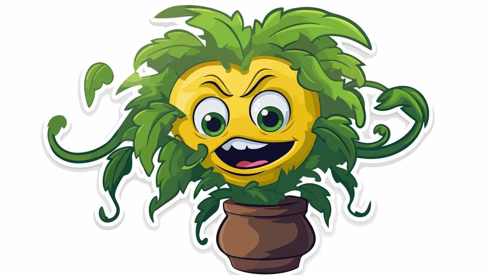 Distressed Cartoon Plant Sticker — free download from Dotvec
