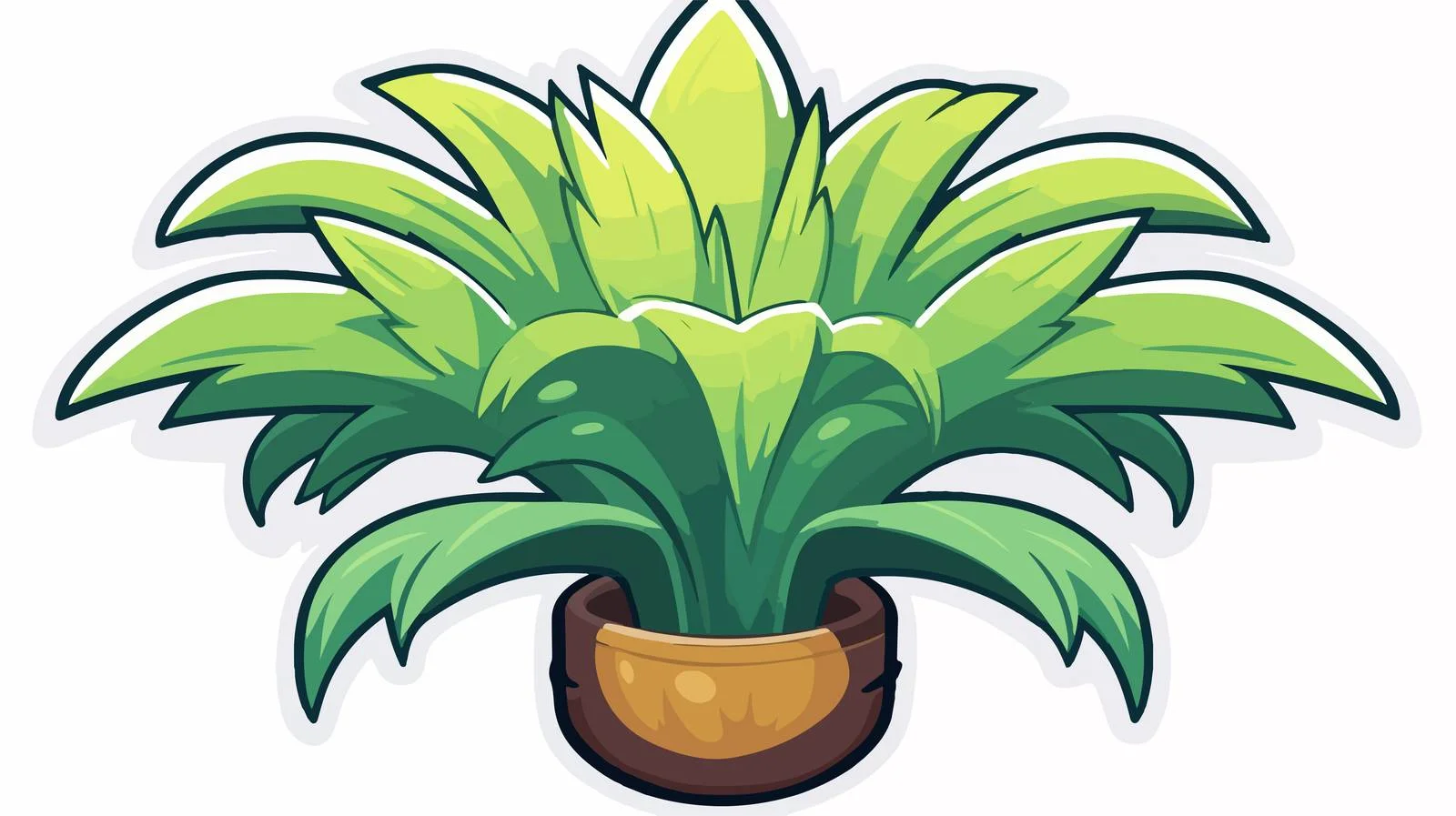 Cartoon Plant Distressed Sticker — free download from Dotvec