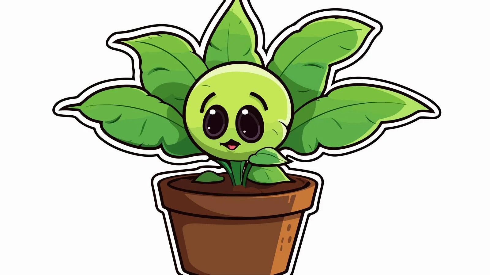 Cartoon Plant Distressed Sticker Vector — free download from Dotvec