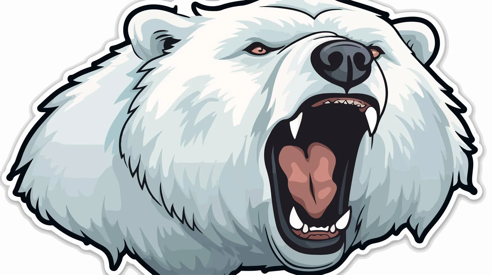 Distressed Cartoon Polar Bear Sticker — free download from Dotvec