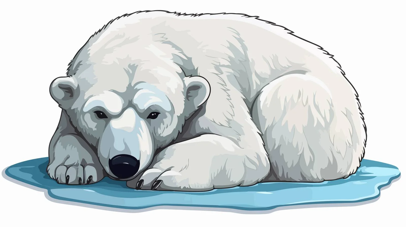 Cartoon Polar Bear Sticker — free download from Dotvec