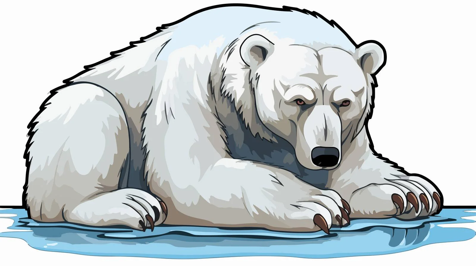 Distressed Cartoon Polar Bear Sticker — free download from Dotvec