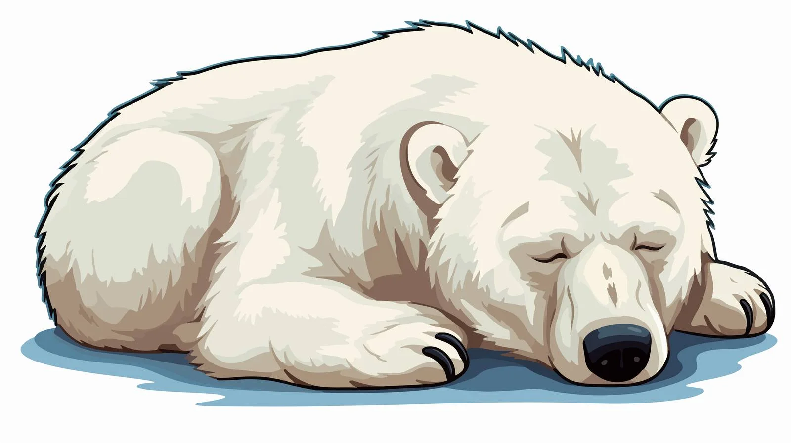 Distressed Cartoon Polar Bear Sticker — free download from Dotvec