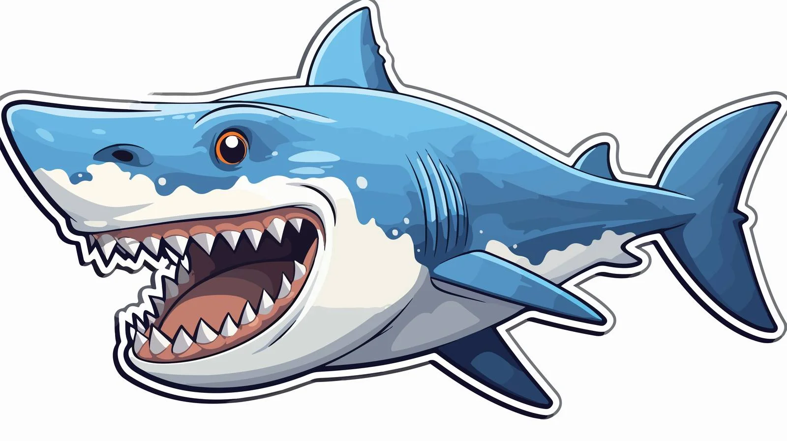 Cartoon Shark Sticker Illustration — free download from Dotvec