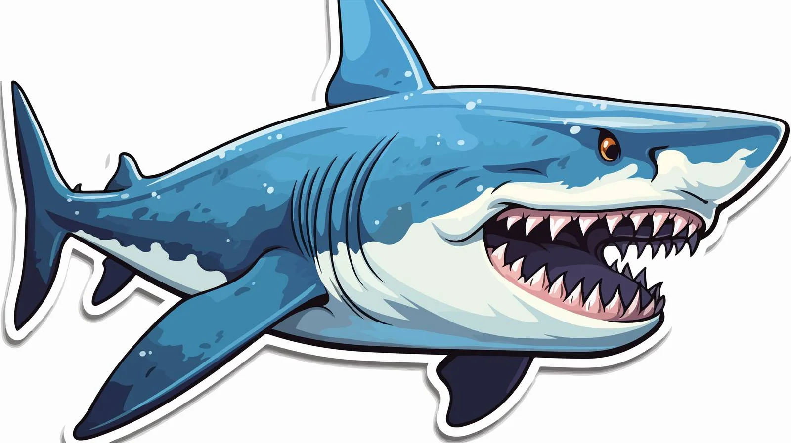 Cartoon Shark Sticker Illustration — free download from Dotvec