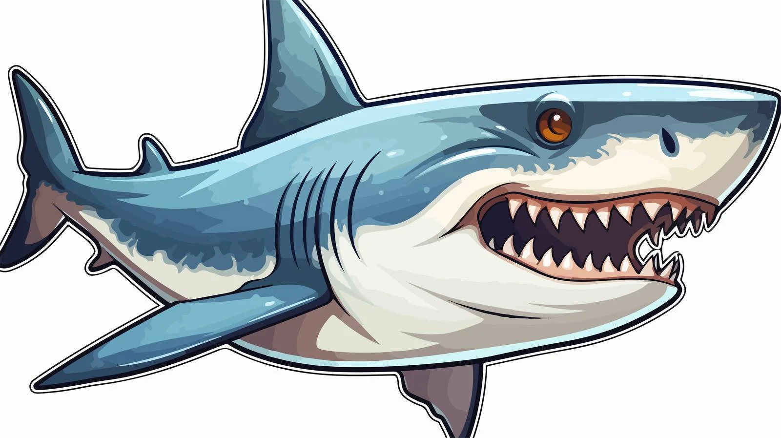 Cartoon Shark Distressed Sticker Illustration — free download from Dotvec