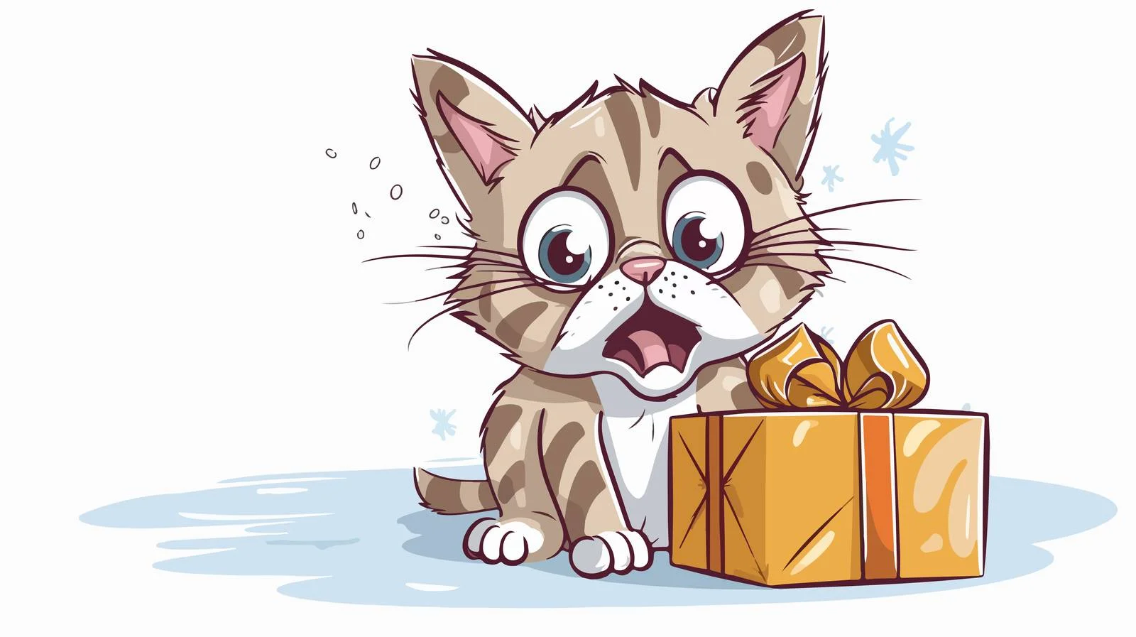 Surprised Cartoon Cat Sticker — free download from Dotvec