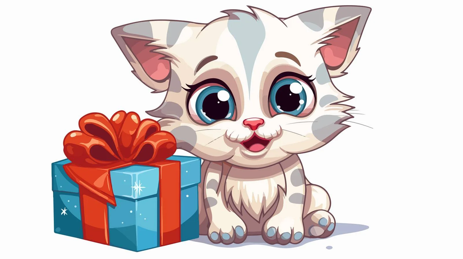 Surprised Cartoon Cat Sticker — free download from Dotvec