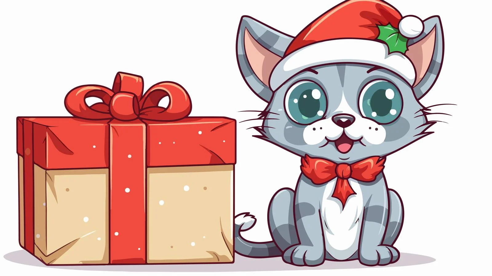 Cartoon Surprised Cat Sticker — free download from Dotvec