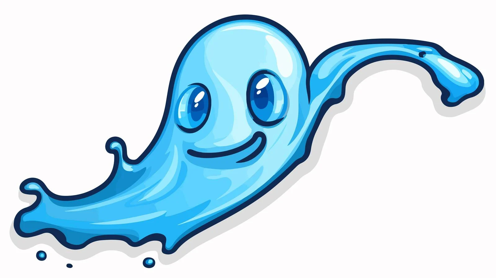 Cartoon Water Squirt Sticker — free download from Dotvec