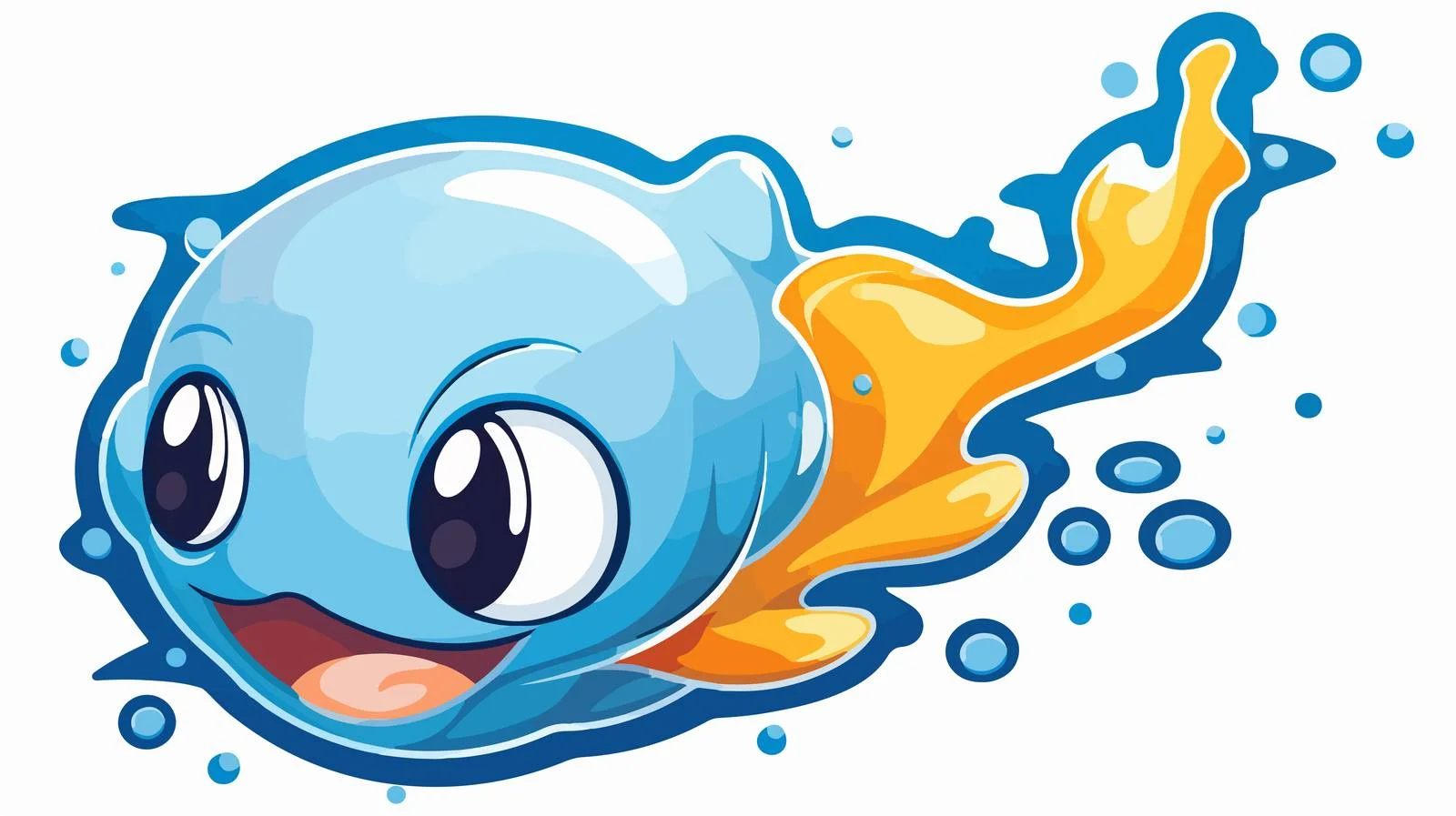 Cartoon Water Squirt Sticker — free download from Dotvec