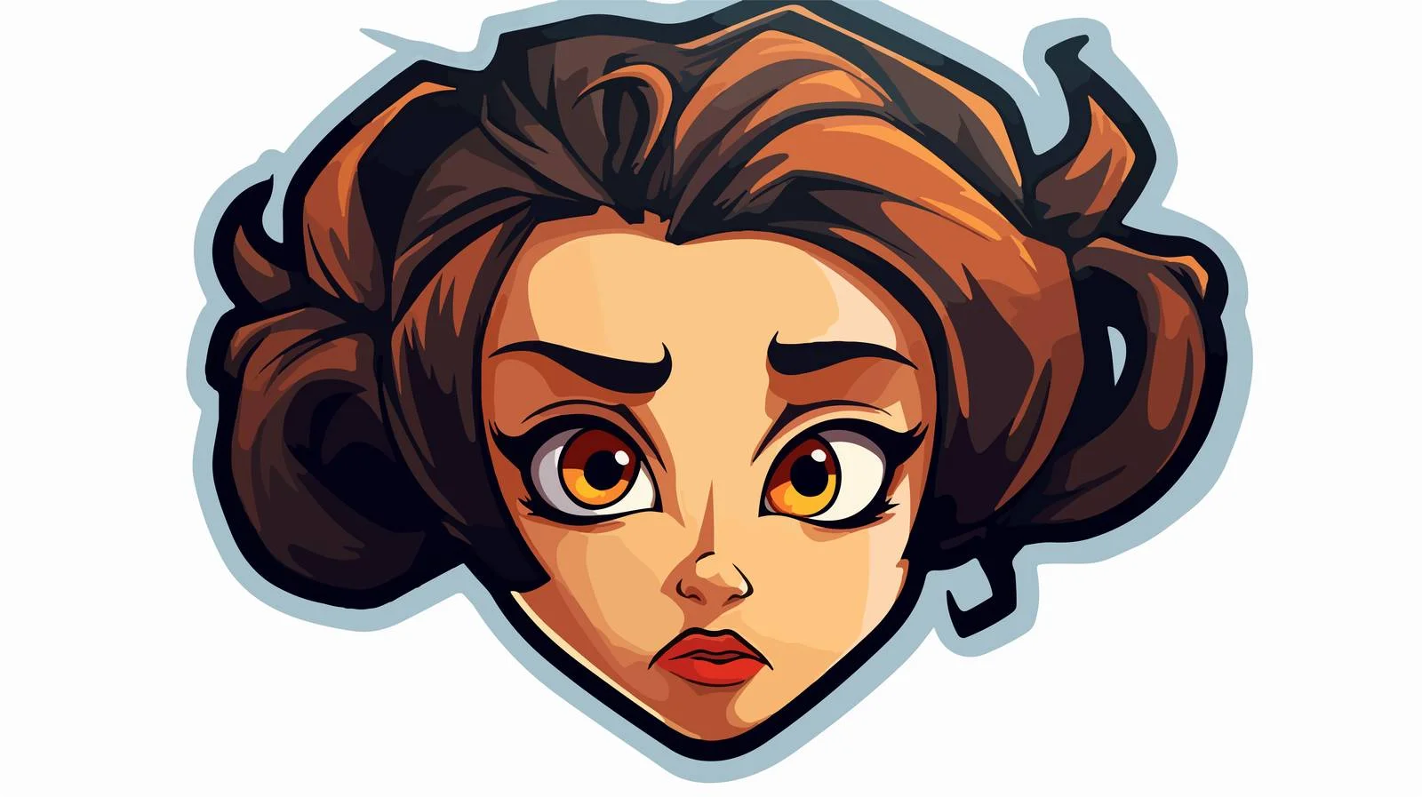 Cartoon Woman Distressed Sticker Vector — free download from Dotvec