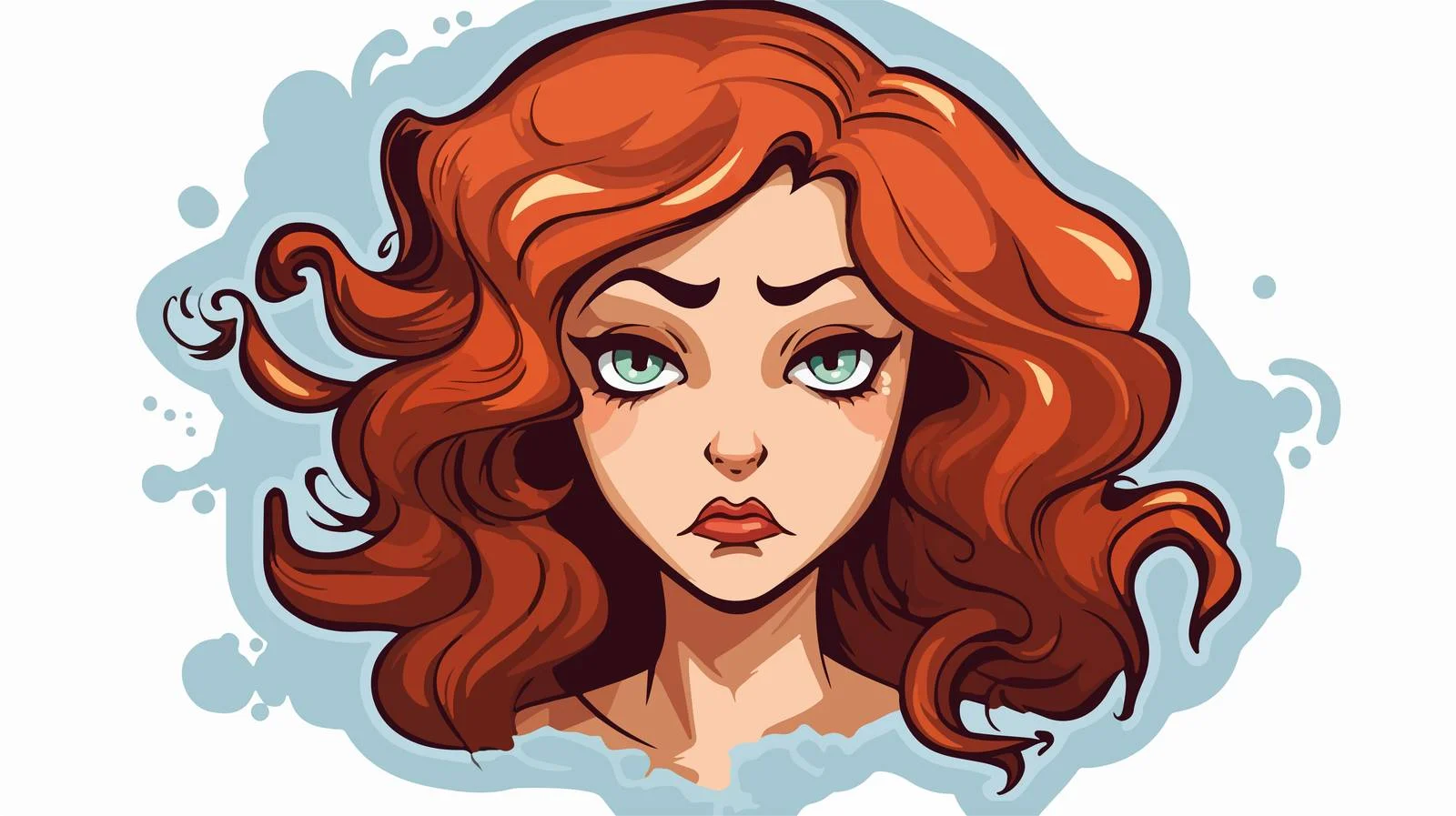 Distressed Cartoon Woman Sticker Vector Illustration — free download from Dotvec