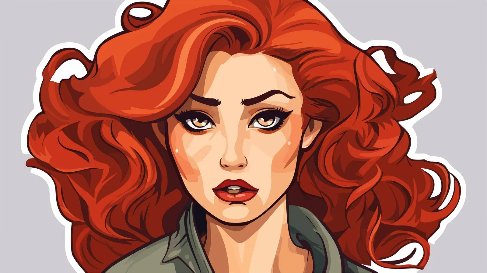 Distressed Cartoon Woman Sticker Vector Illustration — free download from Dotvec