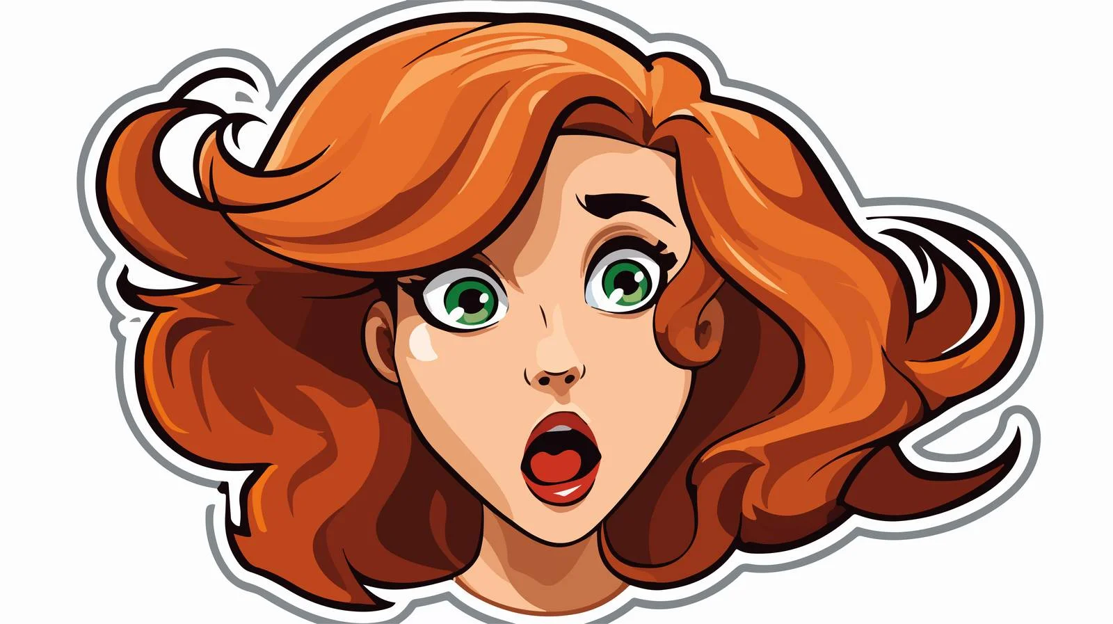 Distressed Cartoon Woman Sticker Vector — free download from Dotvec