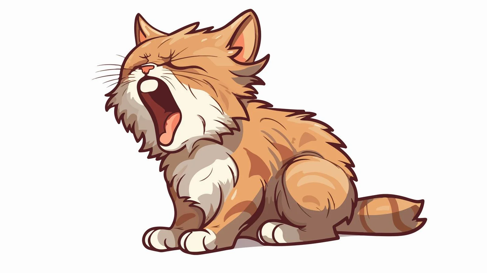 Yawning Cat Sticker — free download from Dotvec