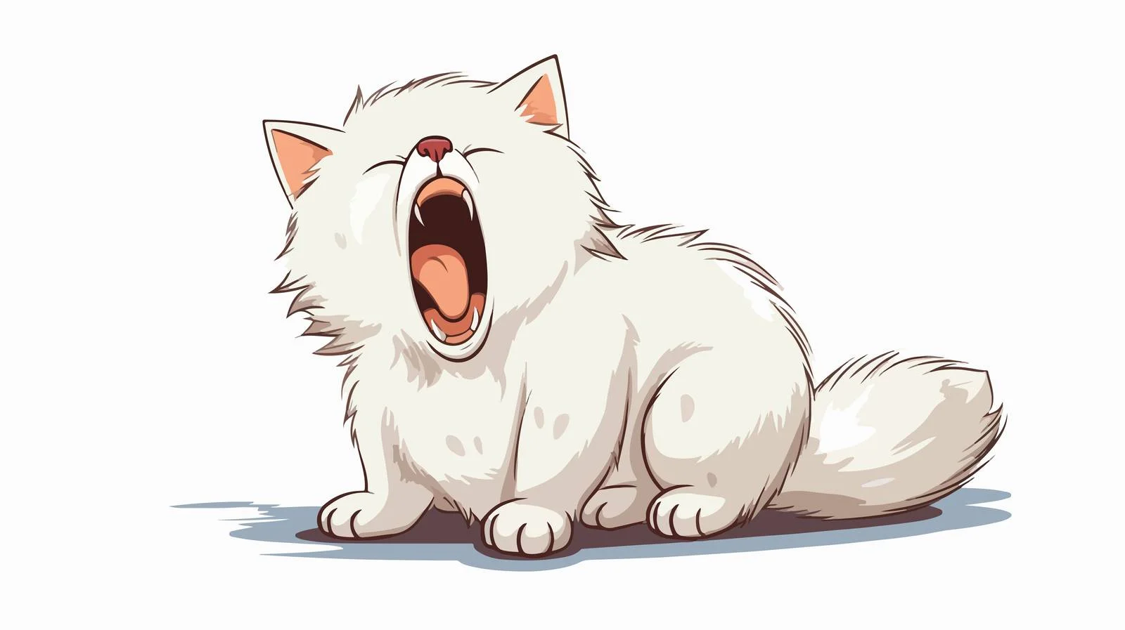 Cute Yawning Cat Sticker — free download from Dotvec