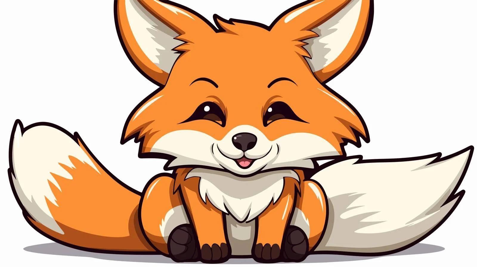 Clever Cartoon Fox Distressed Sticker — free download from Dotvec