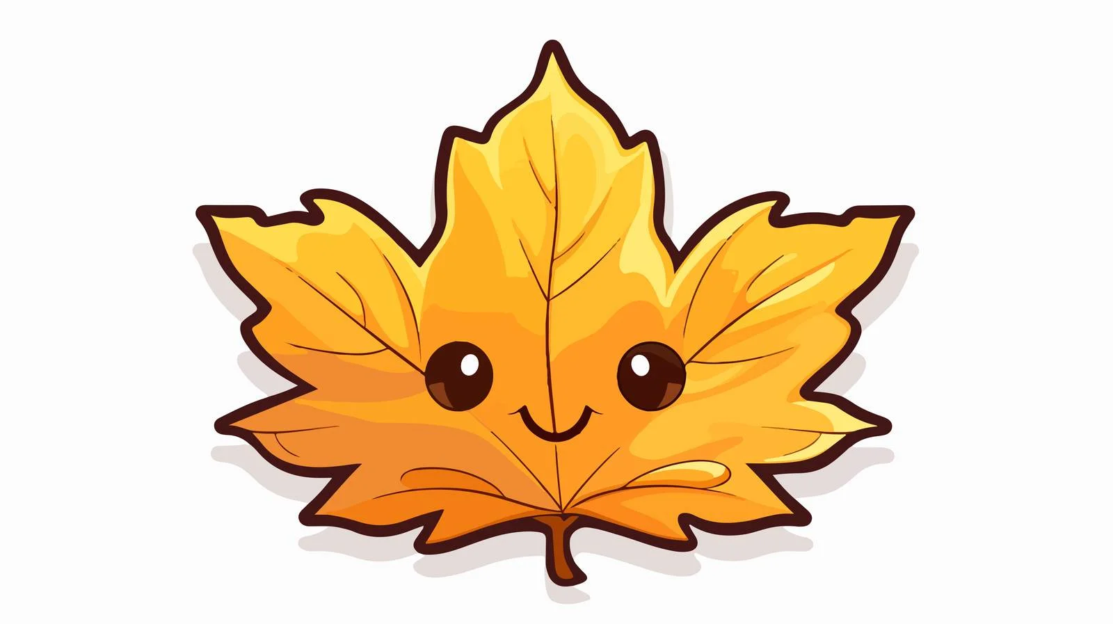 Cartoon Autumn Leaf Sticker — free download from Dotvec