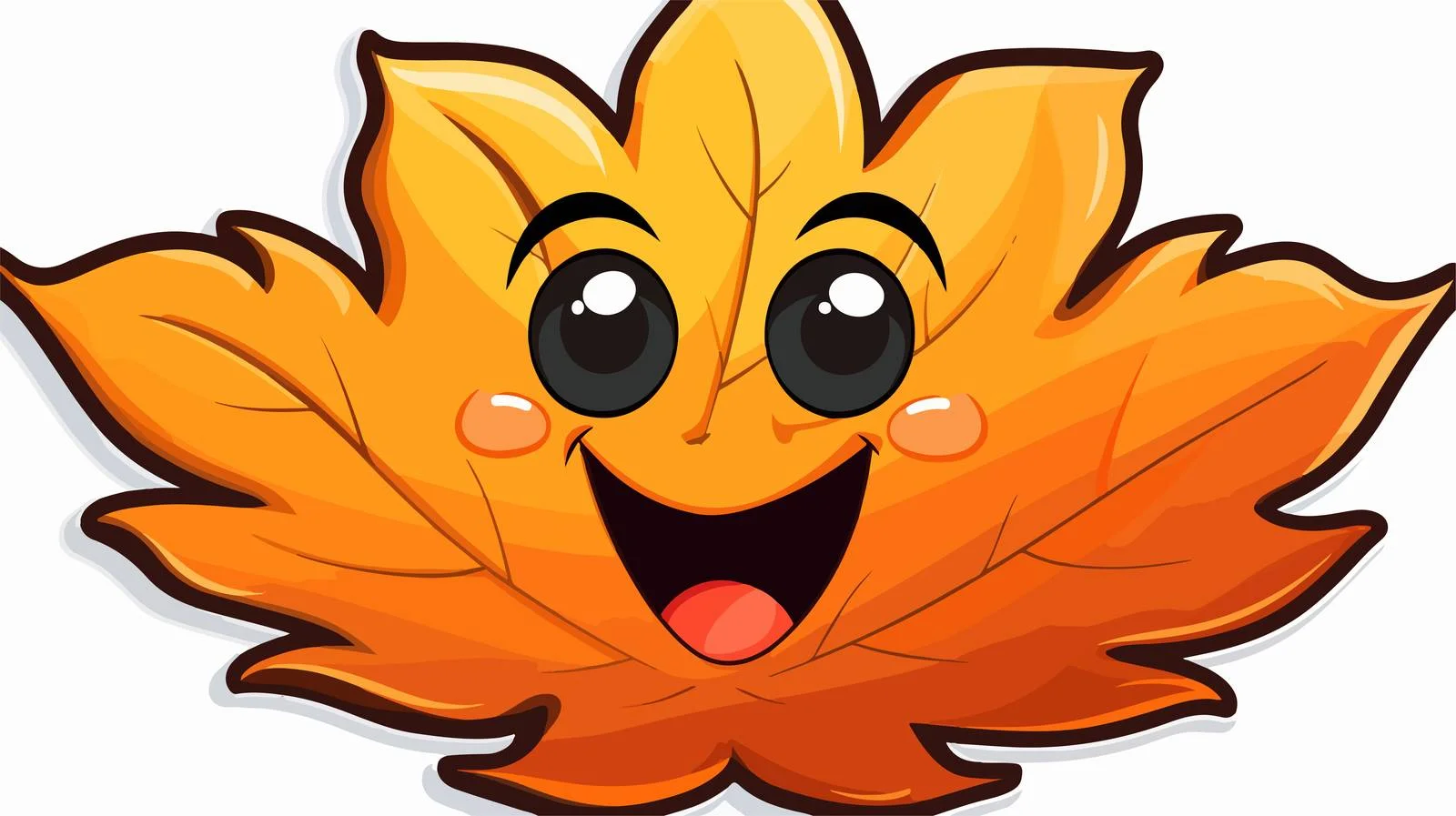 Cartoon Autumn Leaf Sticker — free download from Dotvec