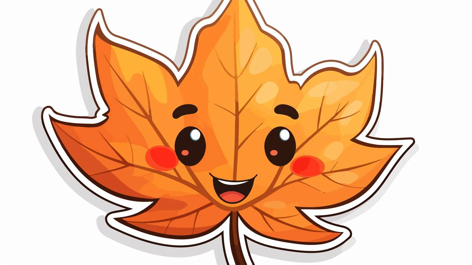 Autumnal Leaf Cartoon Sticker — free download from Dotvec