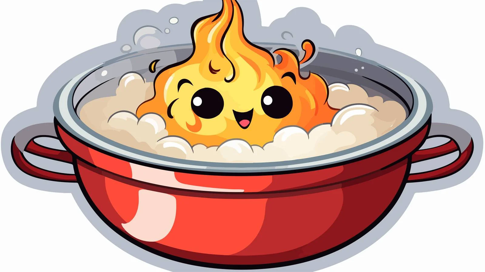 Cute Cartoon Hot Soup Sticker — free download from Dotvec