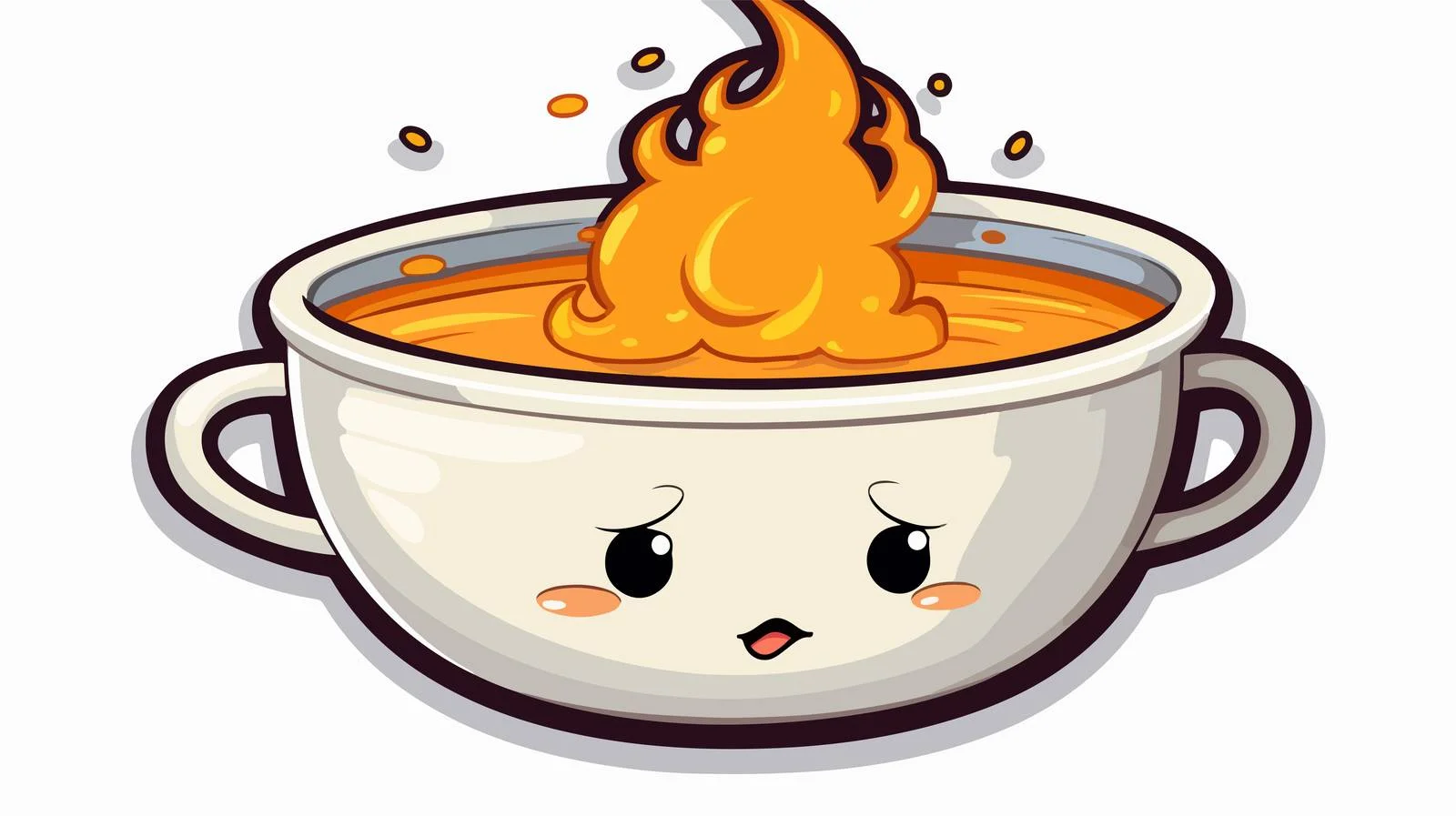 Charming Cartoon Bowl Sticker — free download from Dotvec