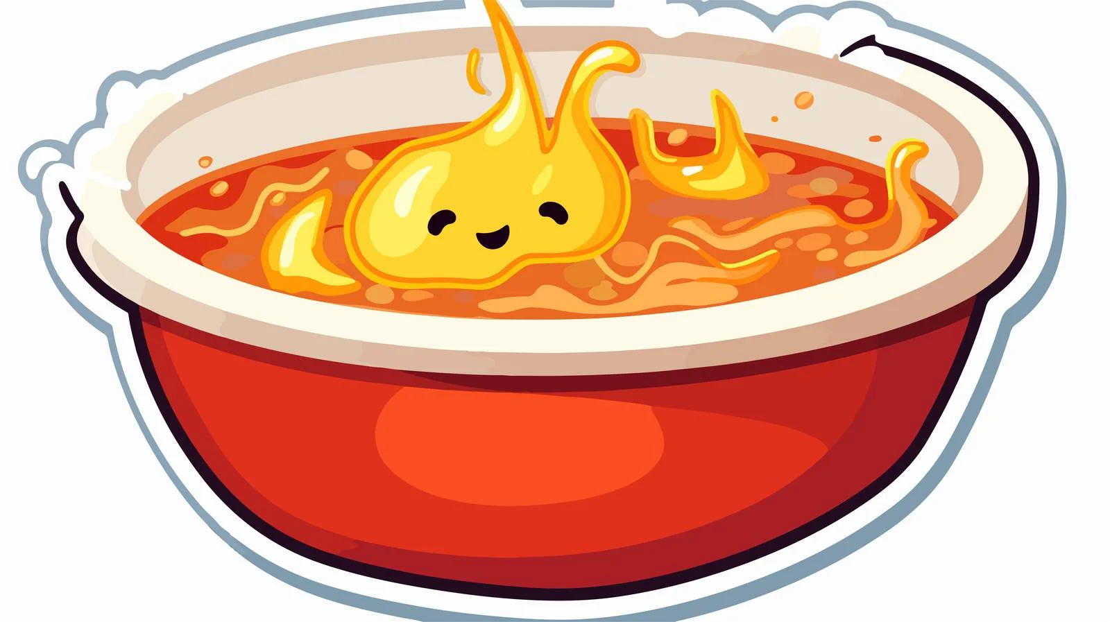 Cartoon Hot Soup Sticker — free download from Dotvec