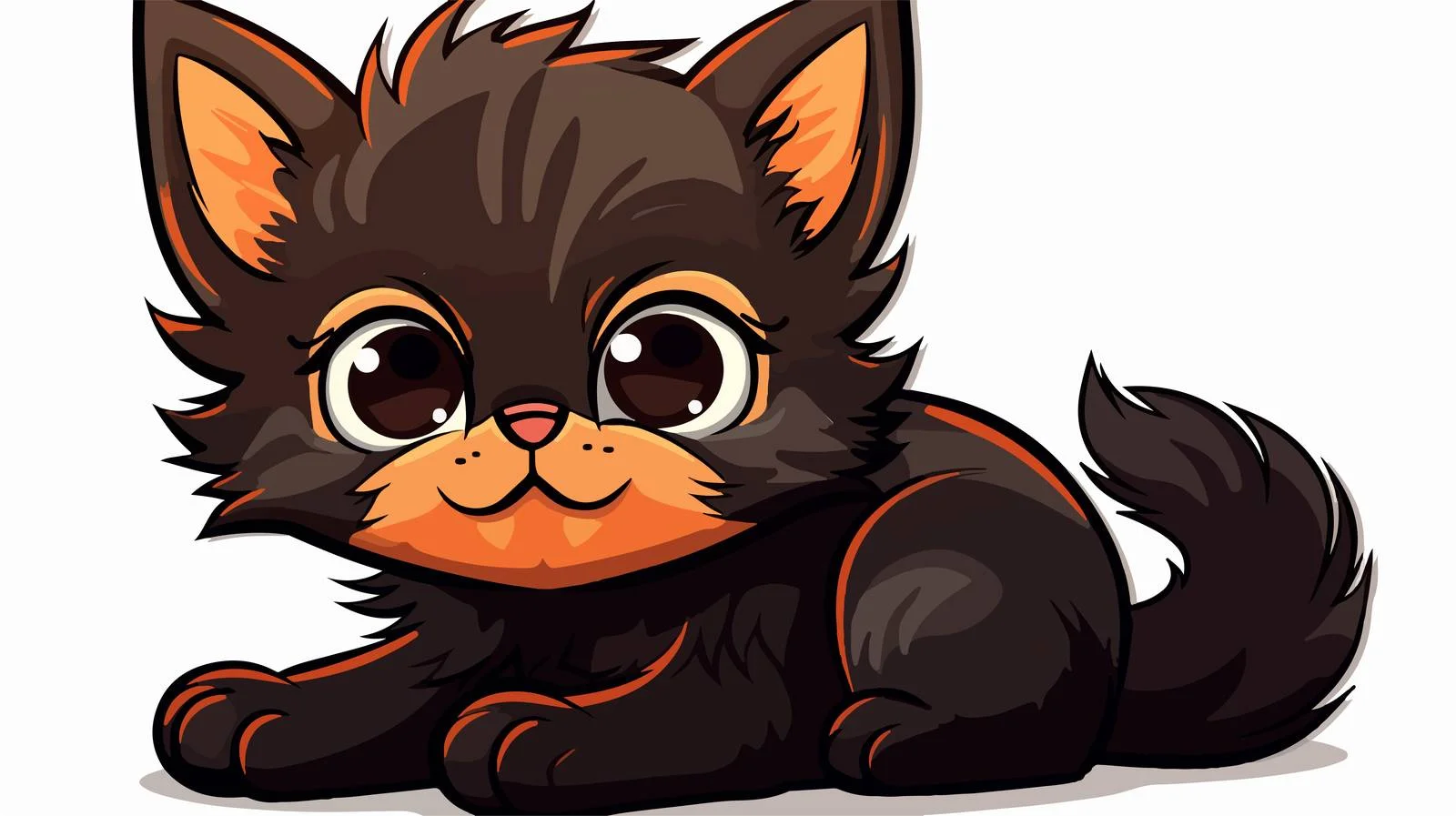 Distressed Cartoon Cat Sticker — free download from Dotvec