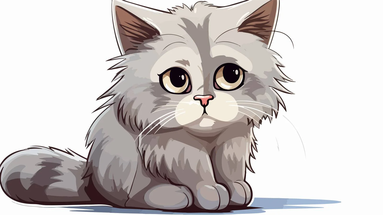 Distressed Cartoon Cat Sticker — free download from Dotvec