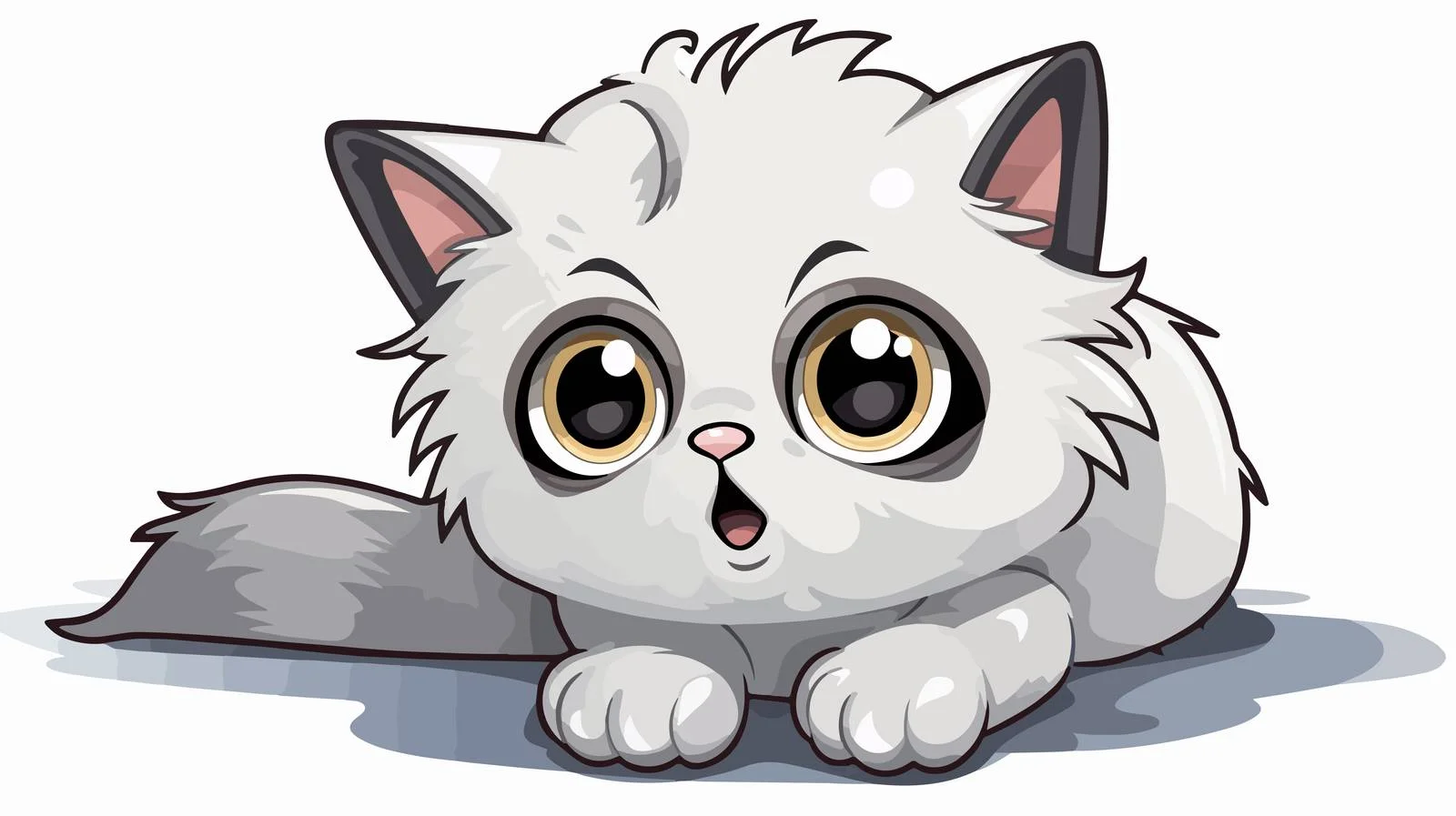 Cute Cartoon Cat Sticker — free download from Dotvec