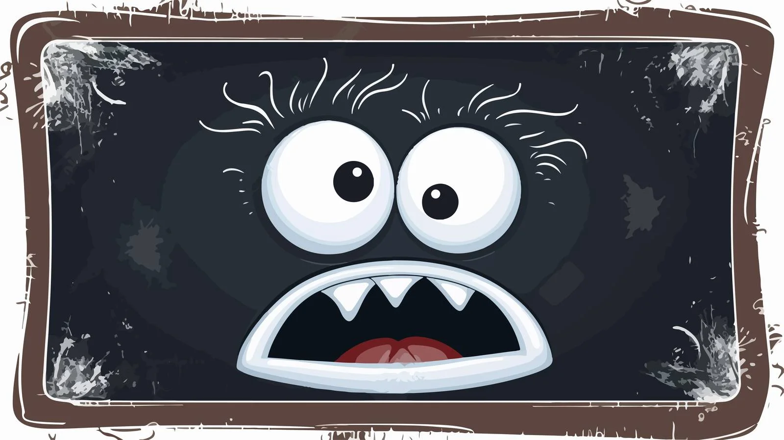 Distressed Cute Cartoon Chalkboard Sticker — free download from Dotvec