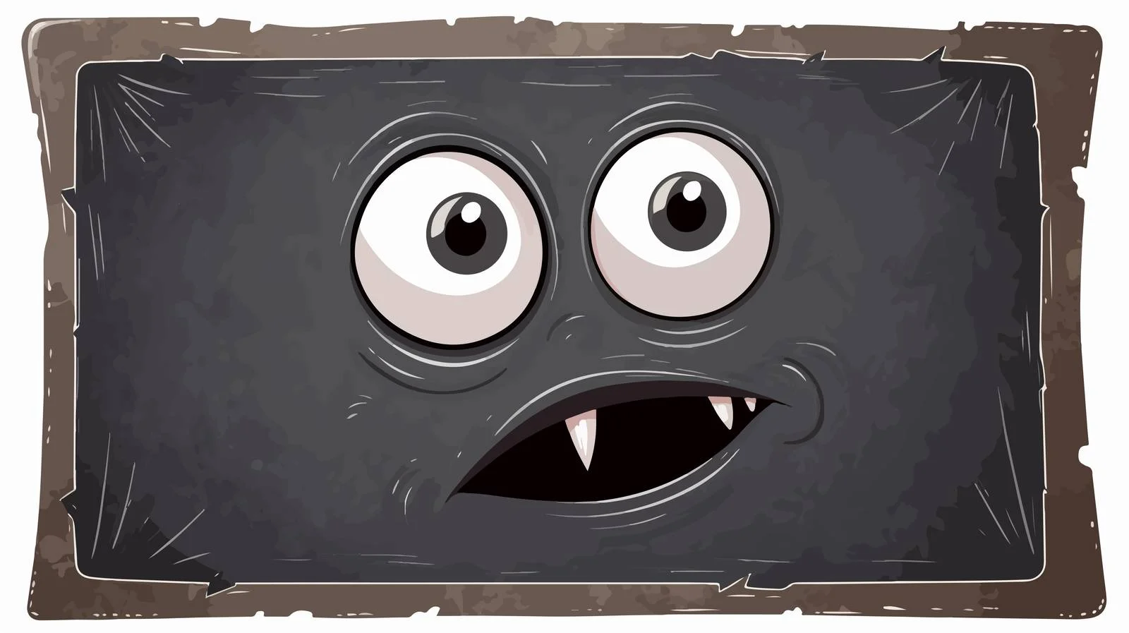 Distressed Cartoon Chalkboard Sticker — free download from Dotvec