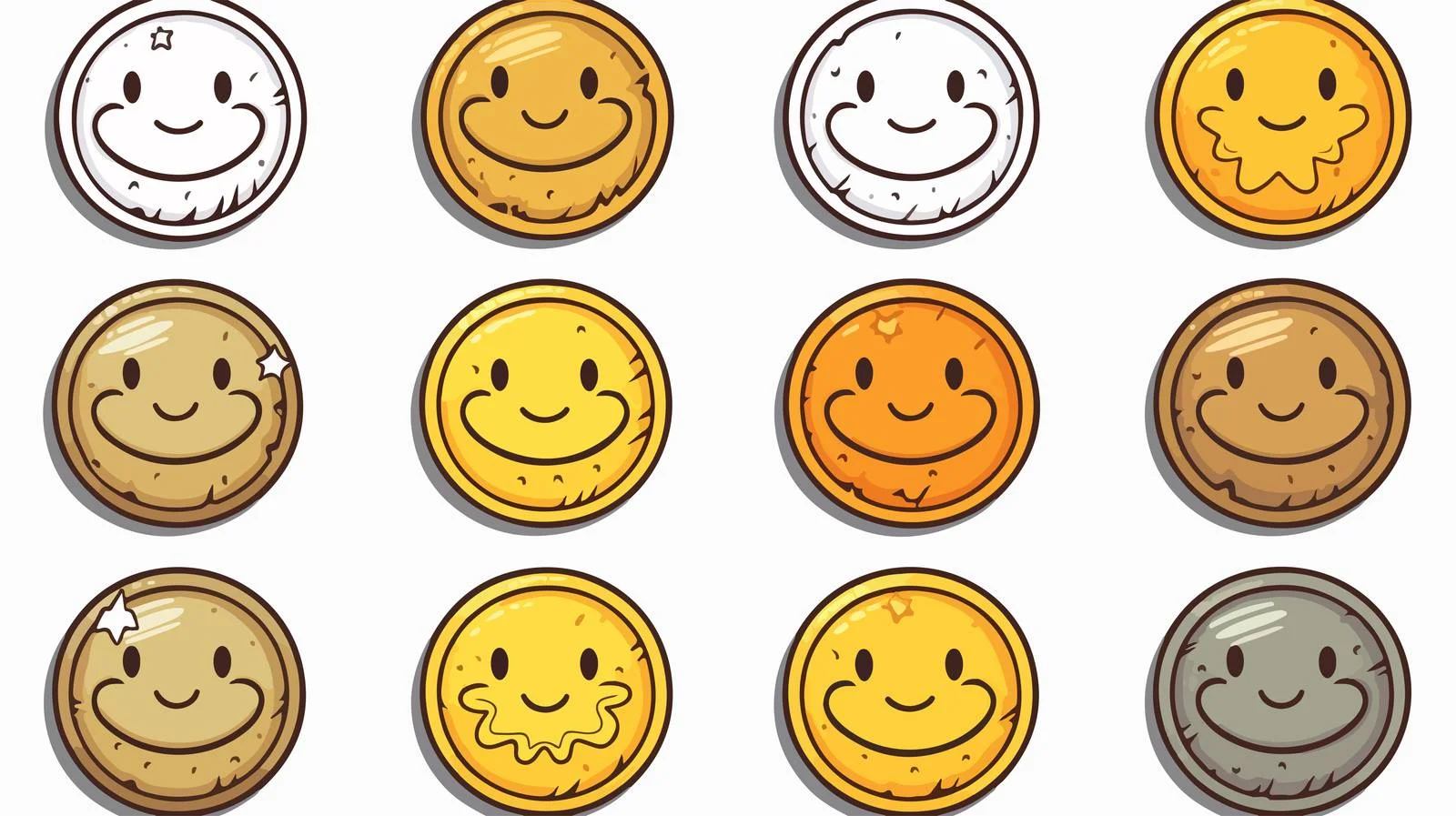 Adorable Cartoon Coins Sticker — free download from Dotvec