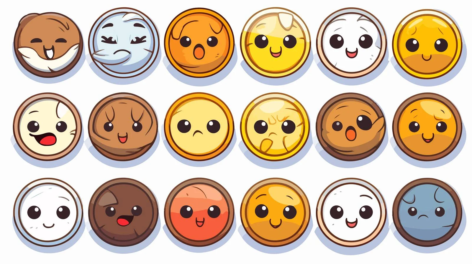 Distressed Coins Cartoon Sticker — free download from Dotvec