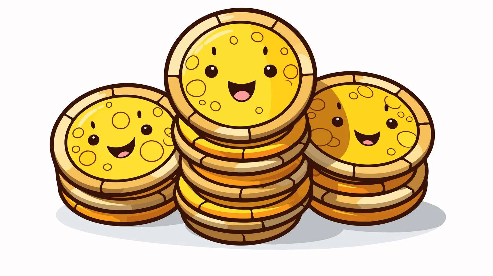 Distressed Cartoon Coins Sticker — free download from Dotvec