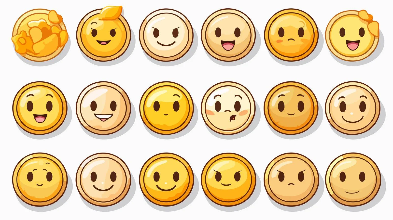 Cute Cartoon Coins Sticker — free download from Dotvec