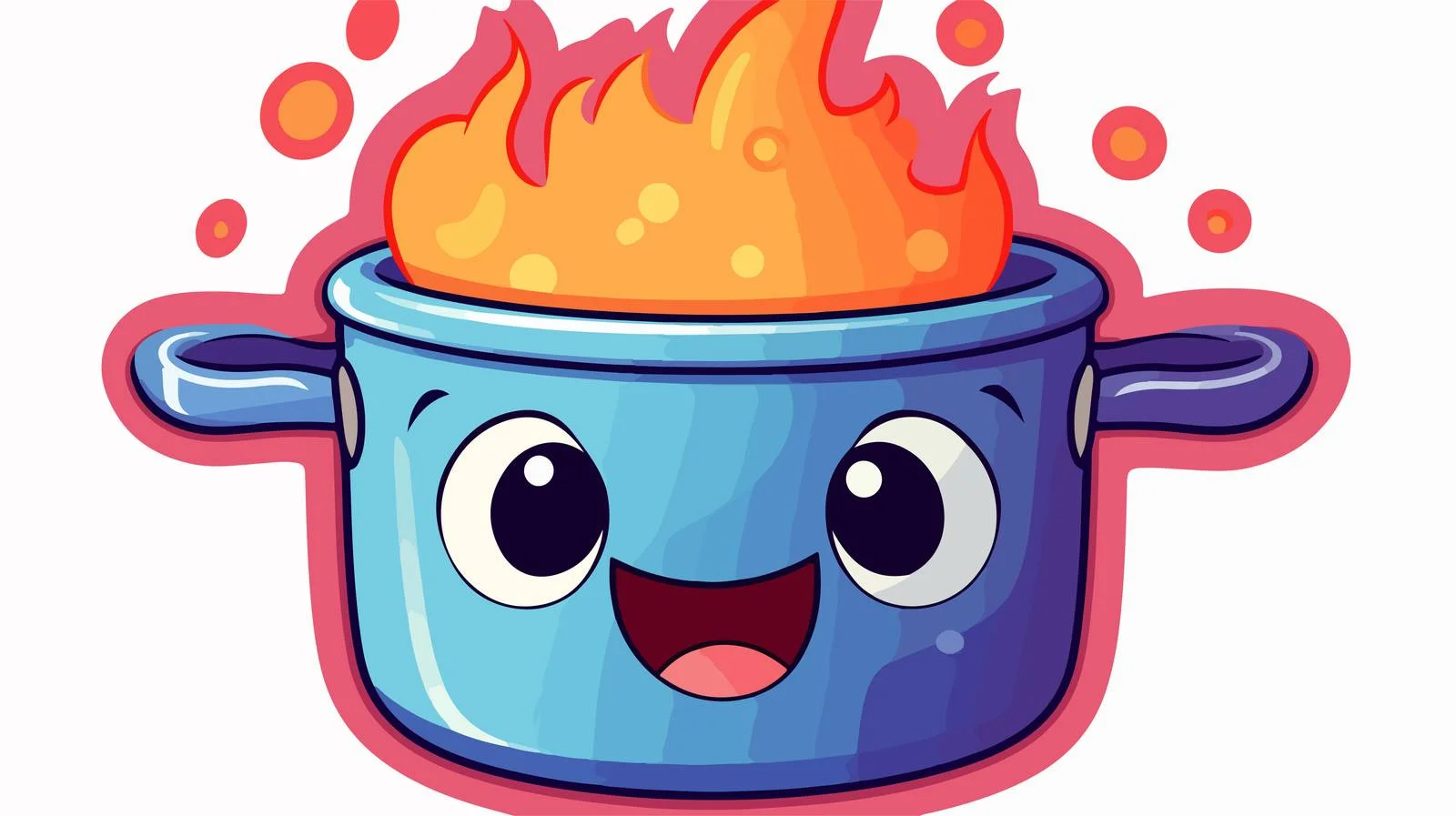 Cute Cartoon Cooking Pot Sticker — free download from Dotvec