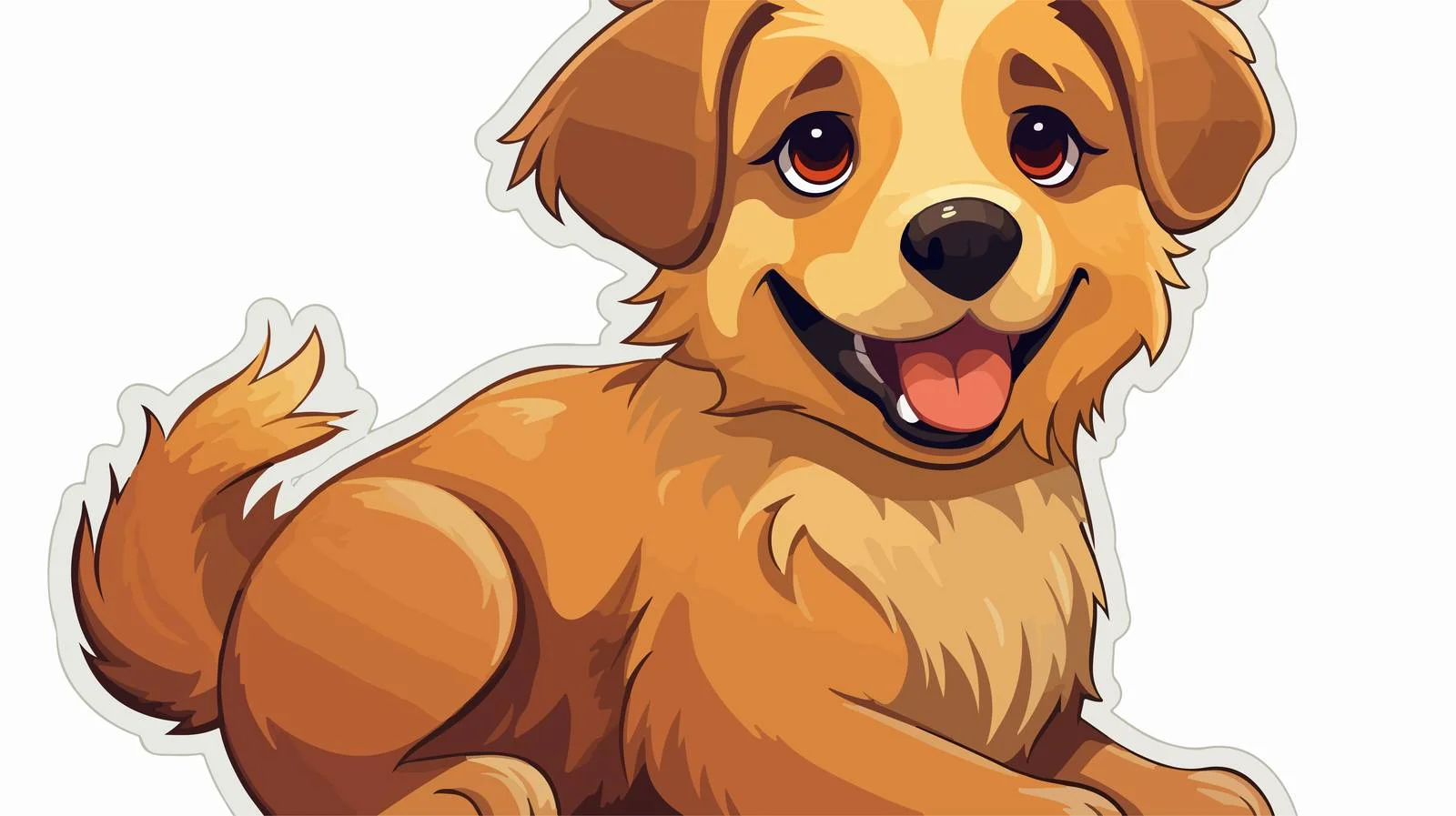 Distressed Cartoon Dog Sticker — free download from Dotvec