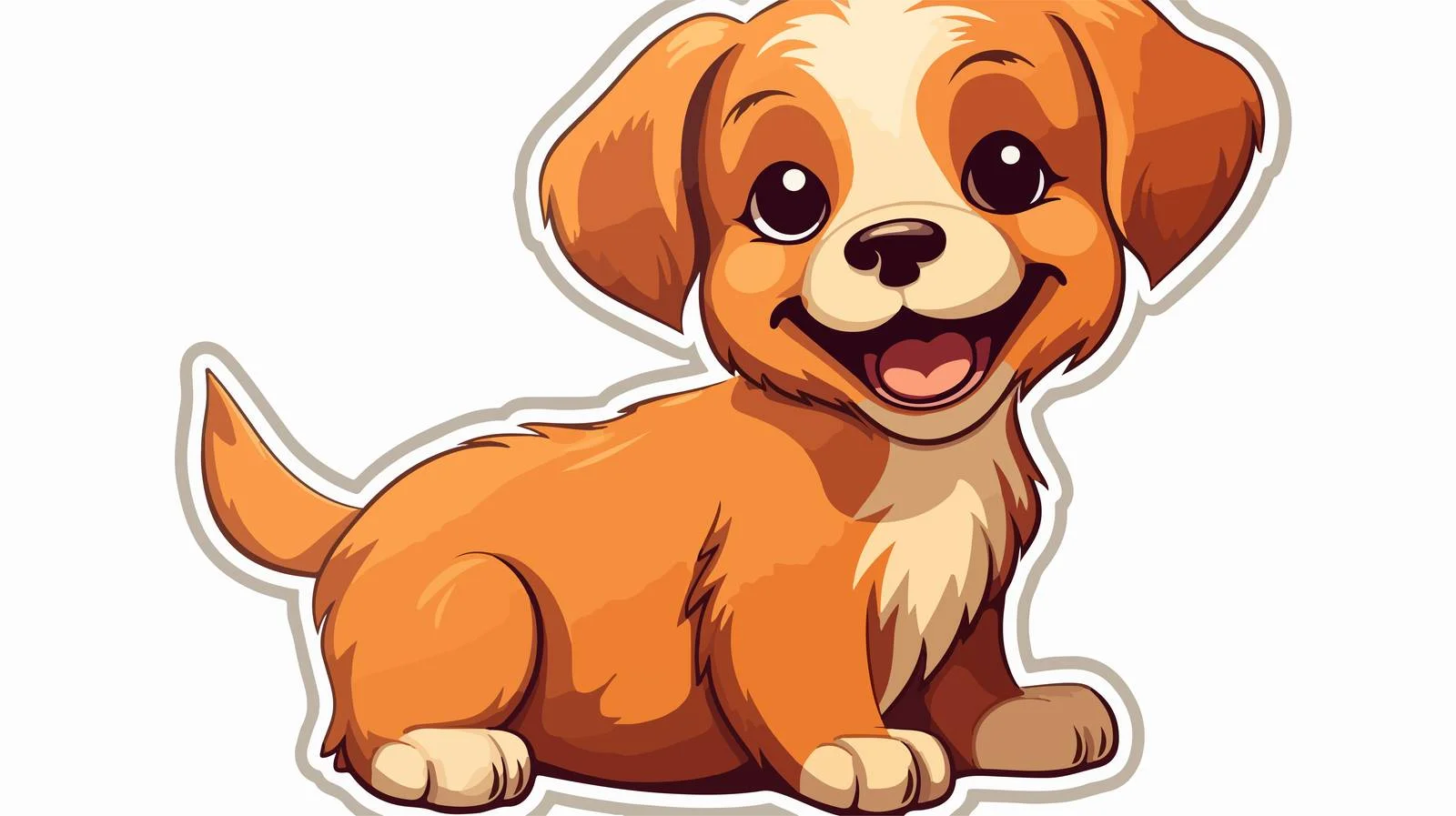 Distressed Cartoon Dog Sticker — free download from Dotvec