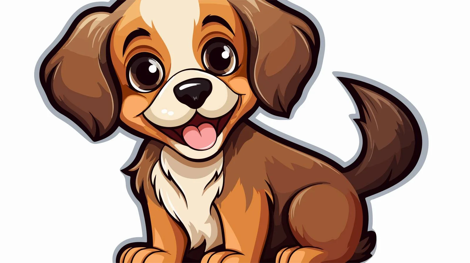 Distressed Cartoon Dog Sticker — free download from Dotvec