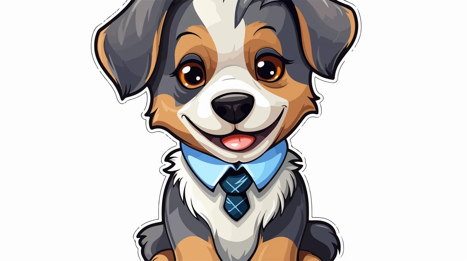 Distressed Cartoon Dog Sticker — free download from Dotvec