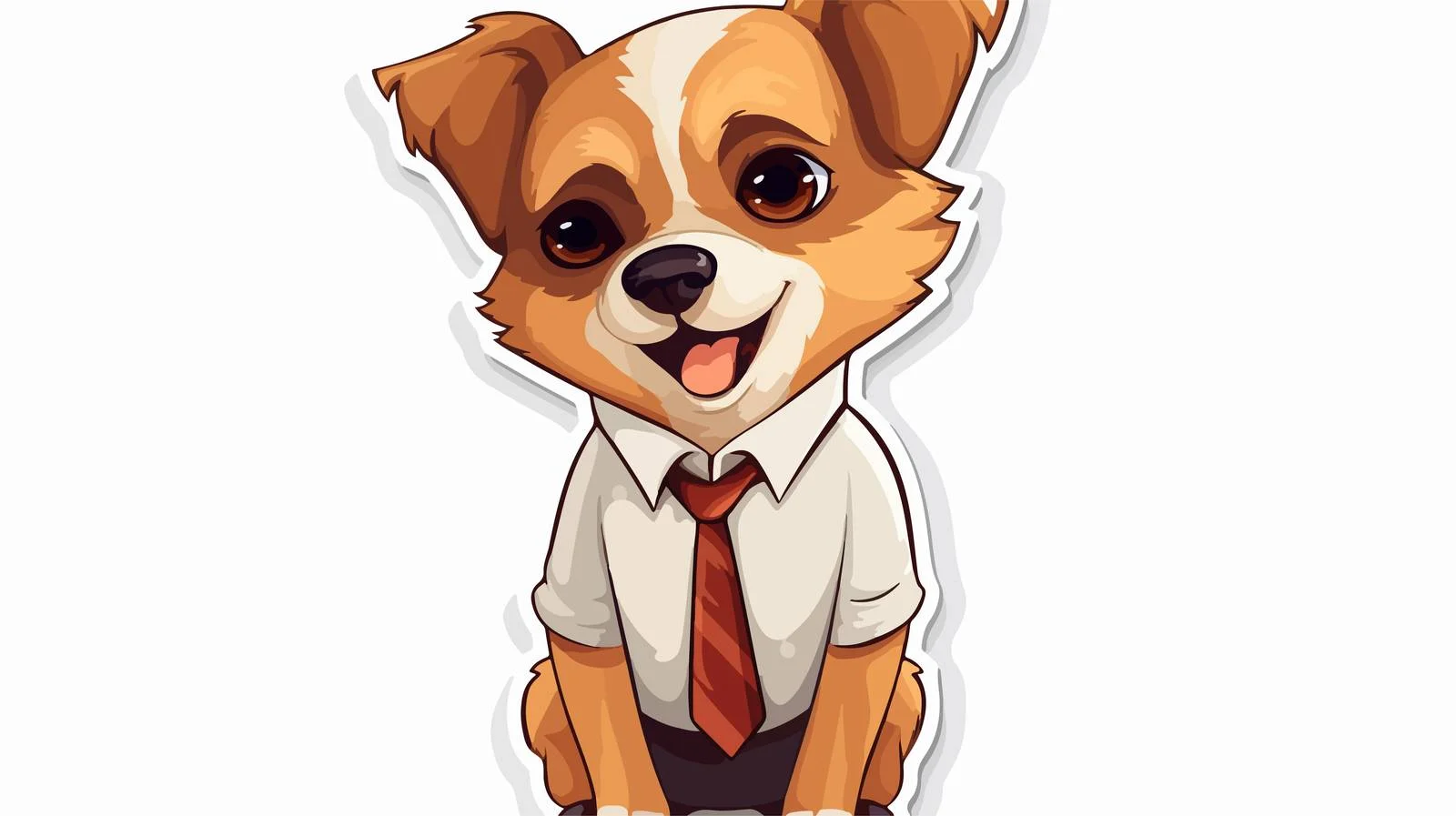 Distressed Cartoon Dog Sticker — free download from Dotvec