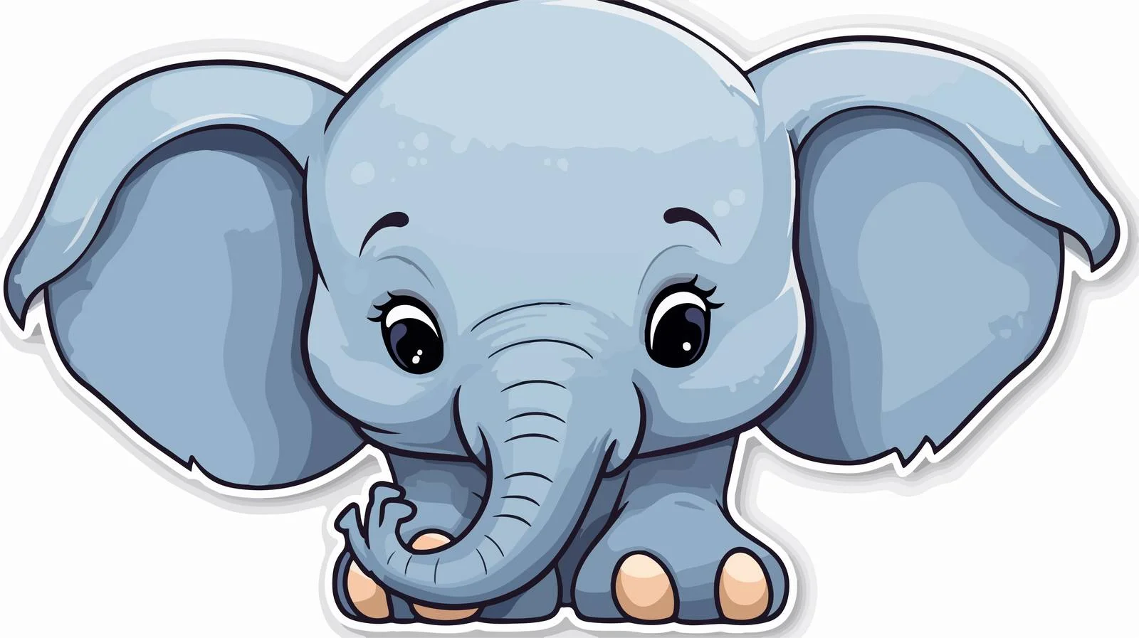 Distressed Cartoon Elephant Sticker — free download from Dotvec