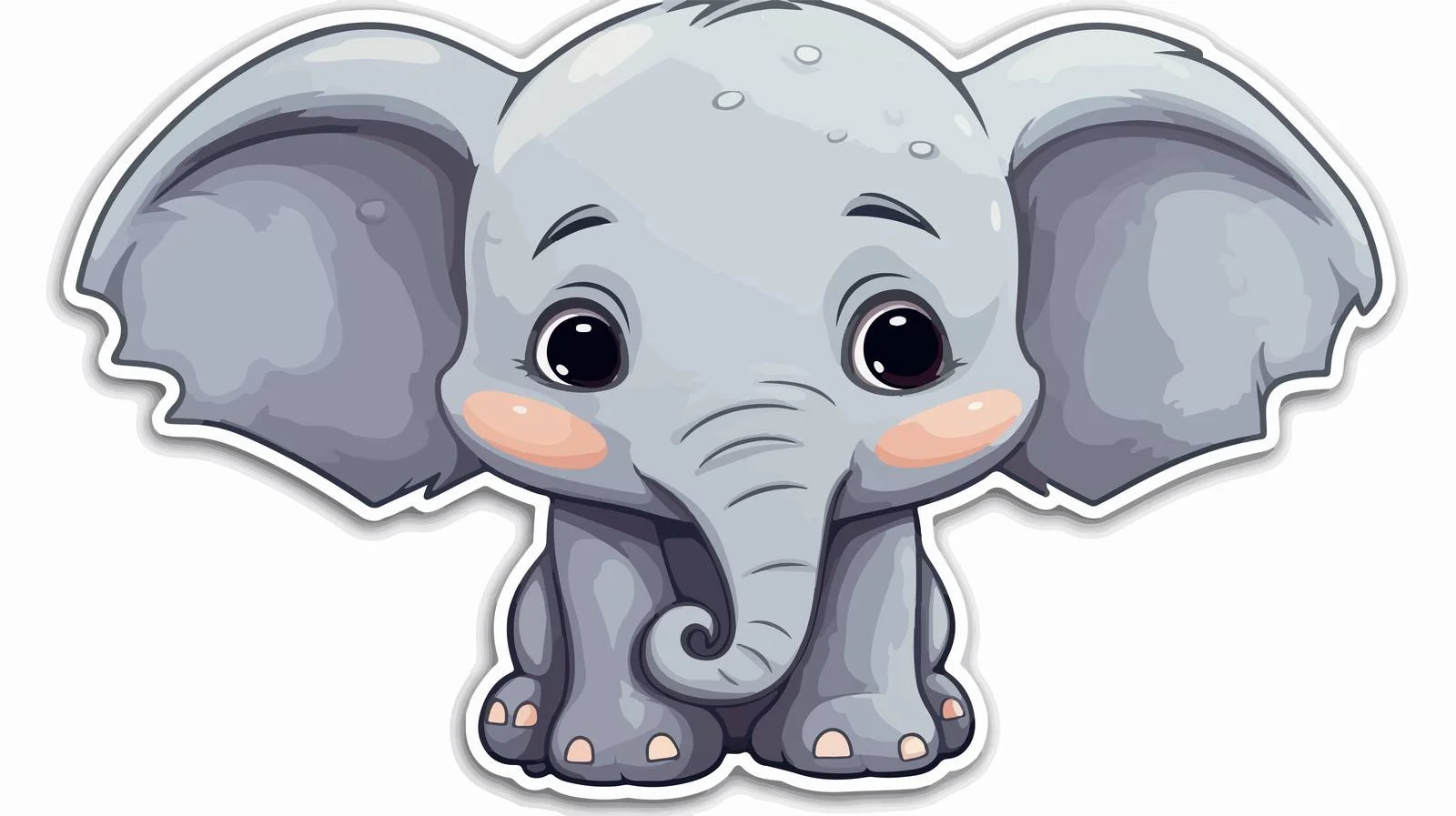 Adorable Elephant Cartoon Sticker — free download from Dotvec