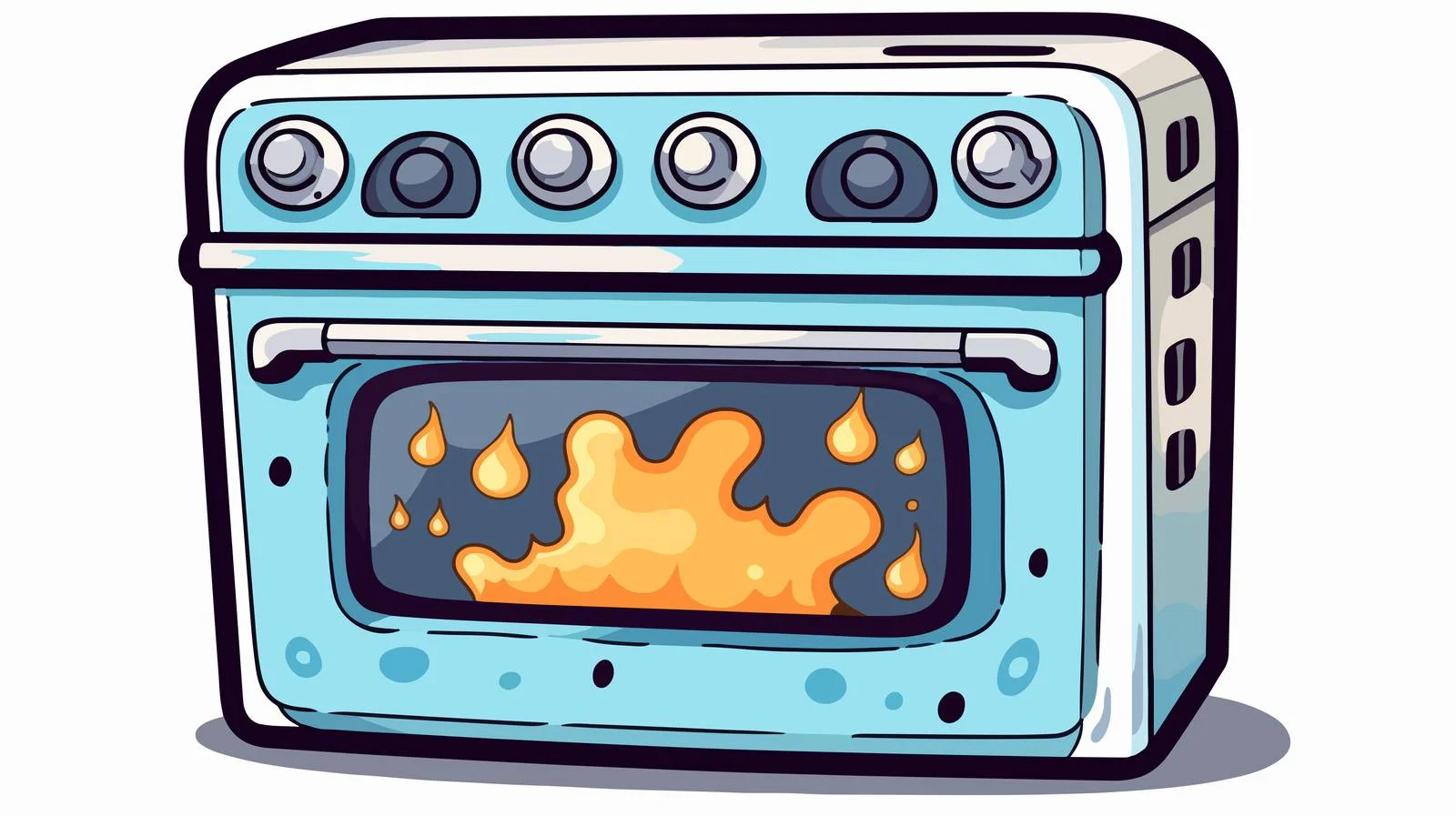 Adorable Cartoon Kitchen Oven Sticker — free download from Dotvec