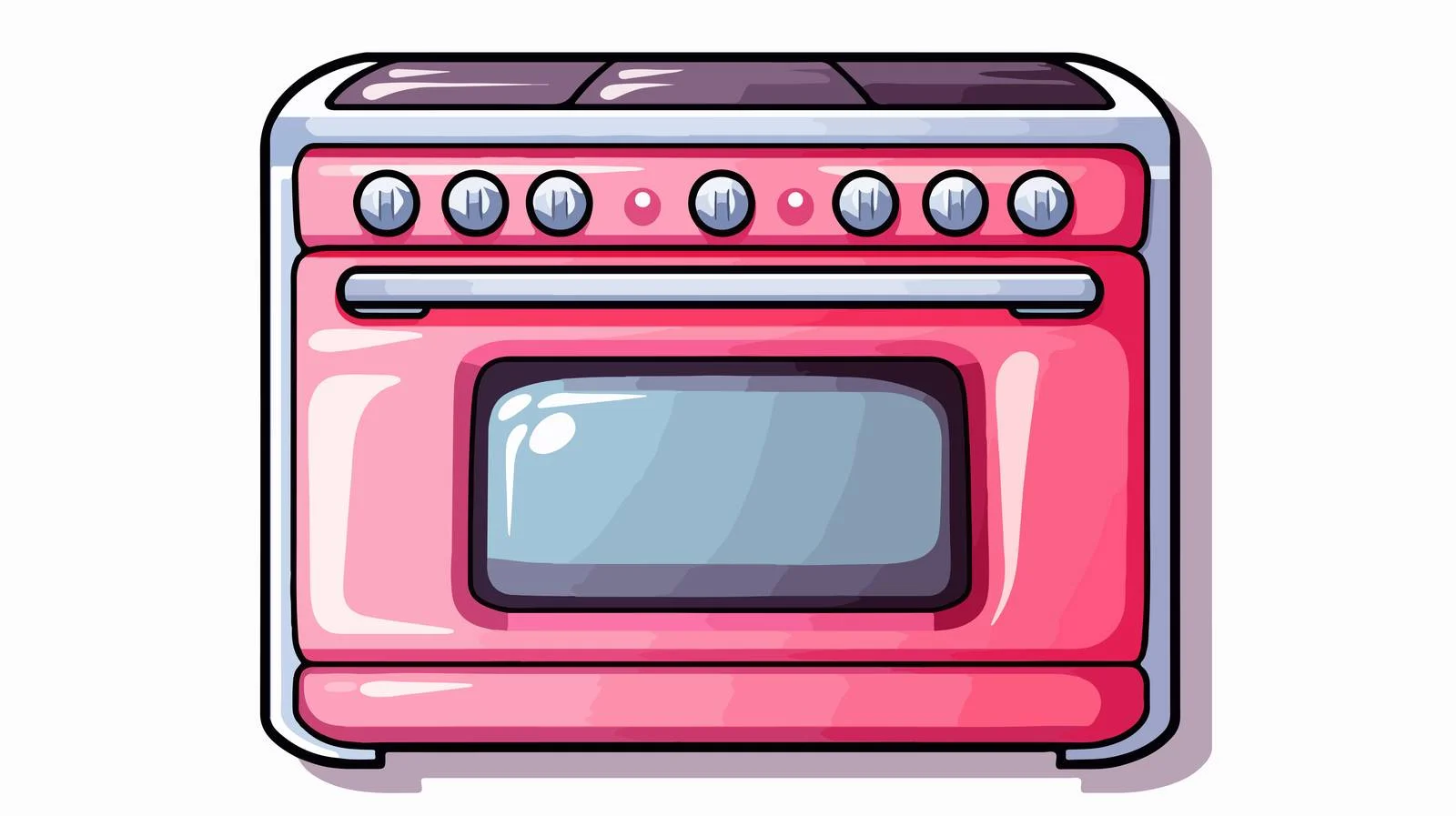 Vintage Cartoon Kitchen Oven Sticker — free download from Dotvec