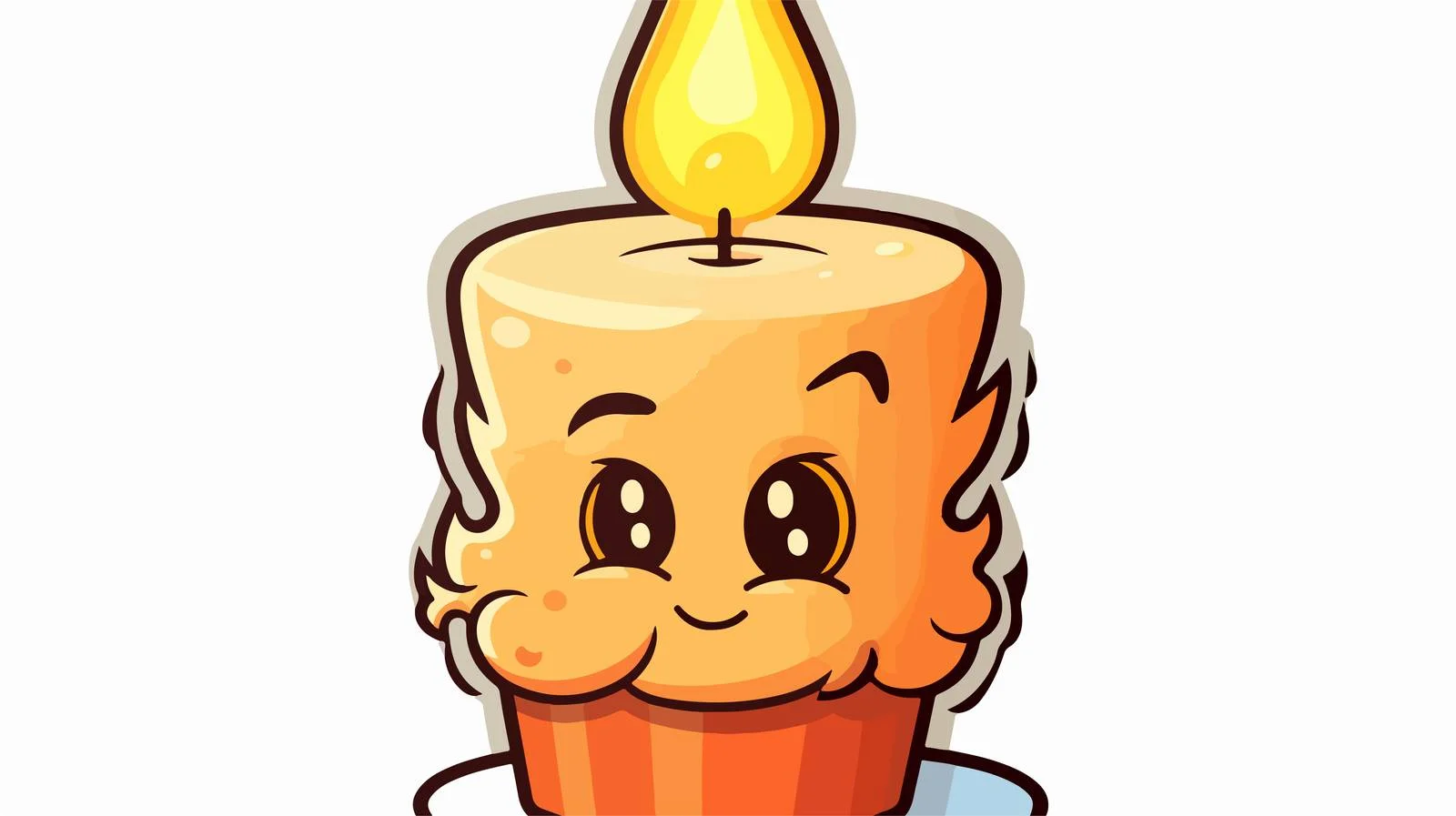 Cute Cartoon Lit Candle Sticker — free download from Dotvec